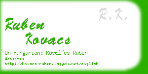 ruben kovacs business card